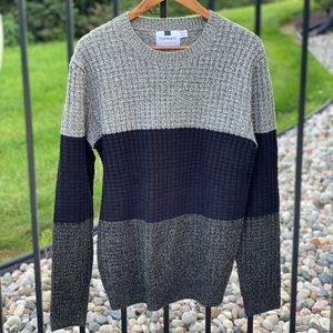 Topman Colorblock Crewneck Sweater Medium